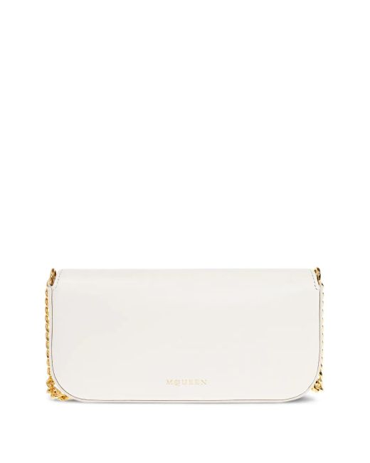 Alexander McQueen White Small Skull Flower Shoulder Bag