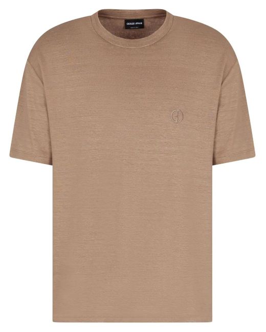 メンズ Giorgio Armani ロゴ Tシャツ Natural