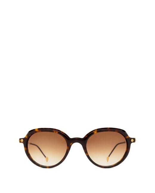 Yohji Yamamoto Brown Lunettes De Soleil À Monture Ronde