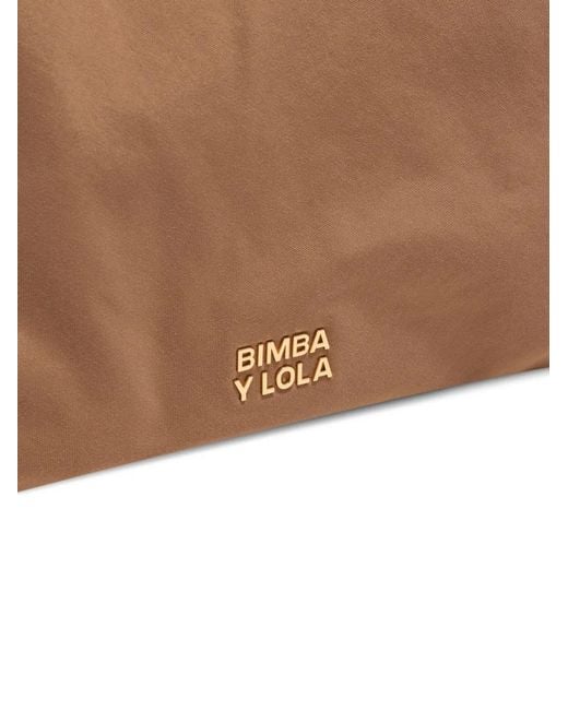 Bimba Y Lola Brown Large Chihuahua Logo-Plaque Tote Bag