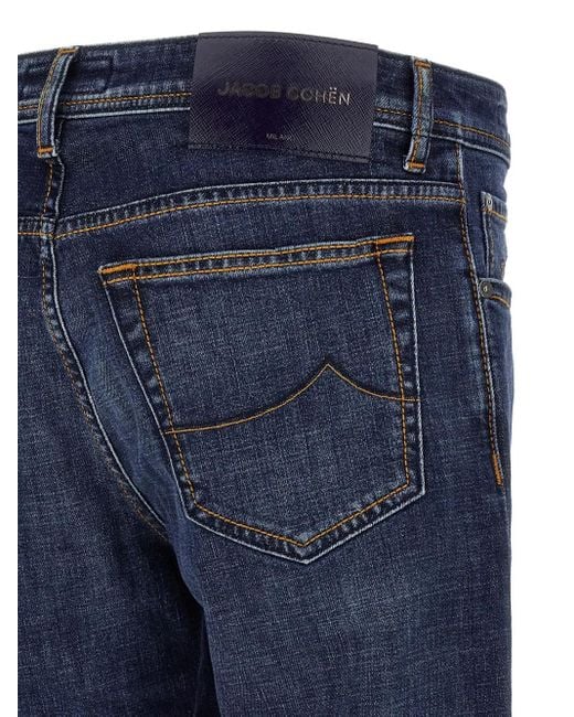 Jeans Slim Con Cinque Tasche di Jacob Cohen in Blue da Uomo