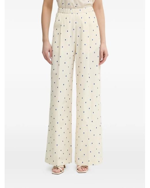 Forte_forte Natural Teardrop-Print Trousers