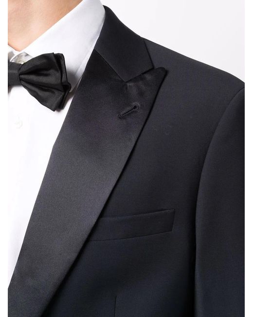 Giorgio Armani Blue Single-Breasted Tailored Dinner Suit for men