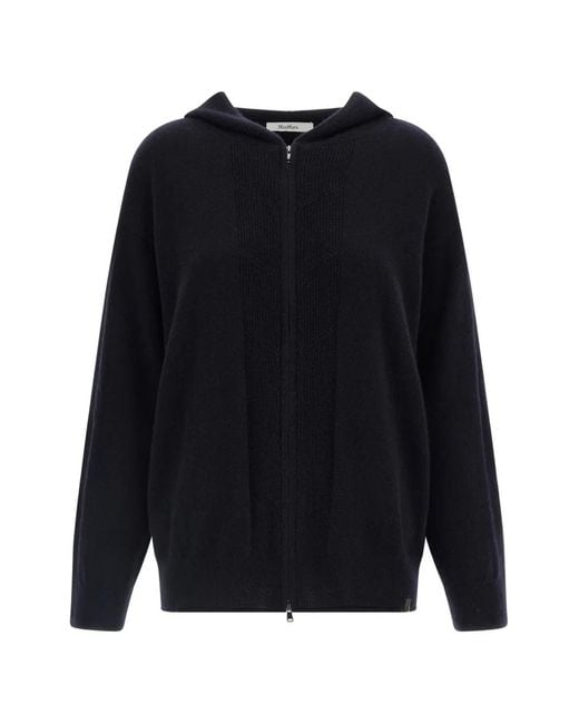 Max Mara Blue Zip Cashmere Hoodie