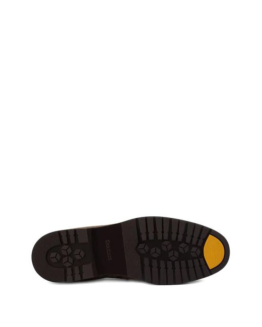 Doucal's Brown Slip-On Suede Loafers for men