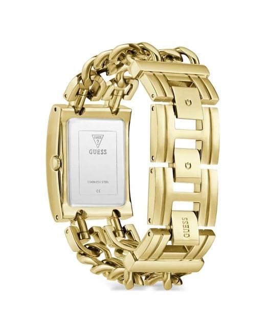Guess Metallic Rectangular-Case 28Mm Watch