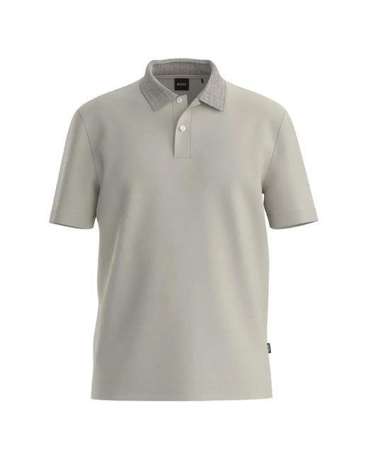 Boss Gray Cotton Polo Shirt for men