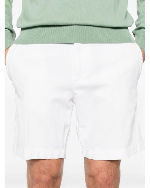 Boss White Cotton-blend Chino Shorts for men