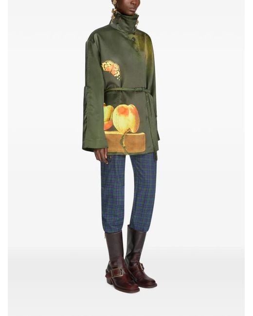 Dries Van Noten Green Oversized Printed Jacket