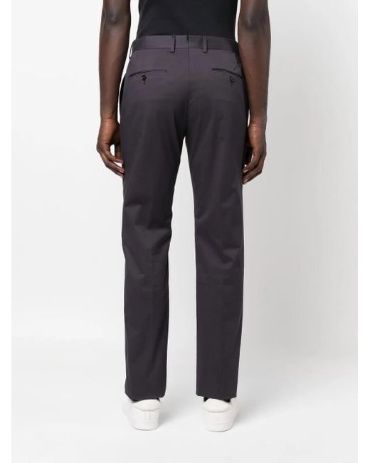 Zegna Blue Straight-Leg Cotton Trousers for men