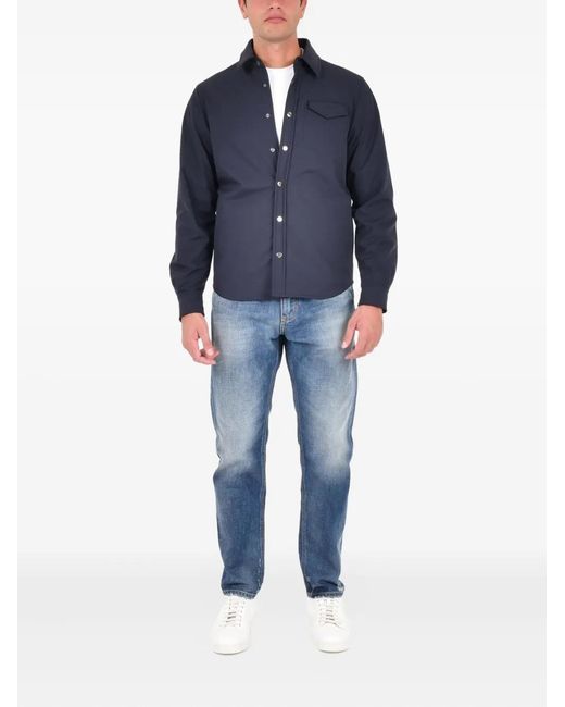 Drumohr Blue Buttoned Pocket Overshirt for men