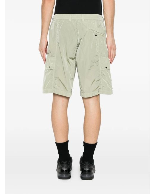 C P Company White Cargo Bermuda Shorts for men