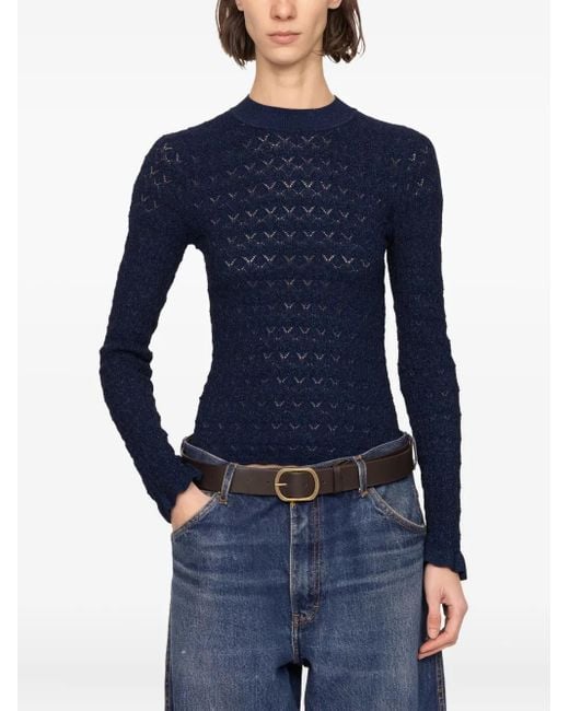 Sea Blue Ruby Long-Sleeve Sweater
