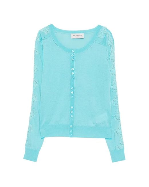ERMANNO FIRENZE Blue Lace -Detail Cardigan