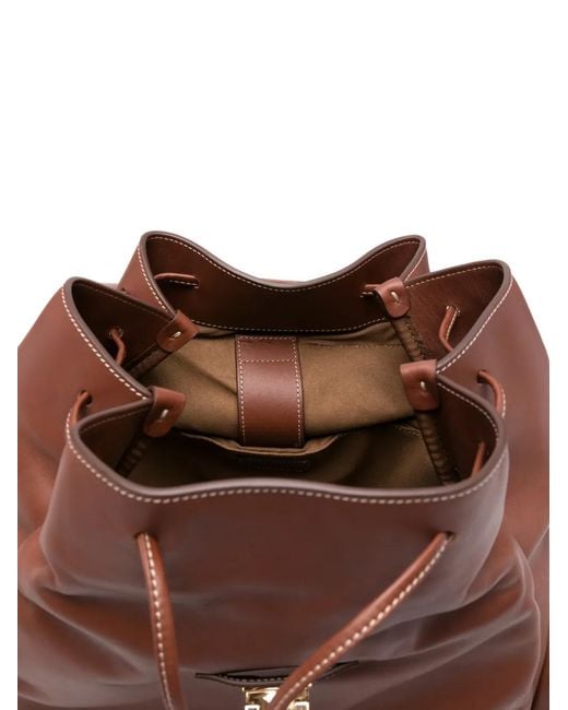 Eleventy Brown Leather Backpack for men
