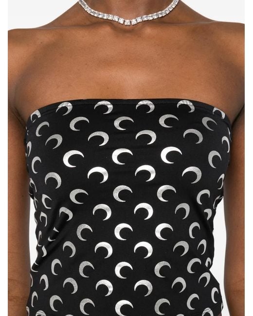 MARINE SERRE Black Moon-Print Top