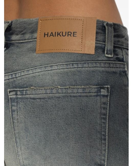 Haikure Gray Lisa Faded-Effect Distressed-Finish Jeans