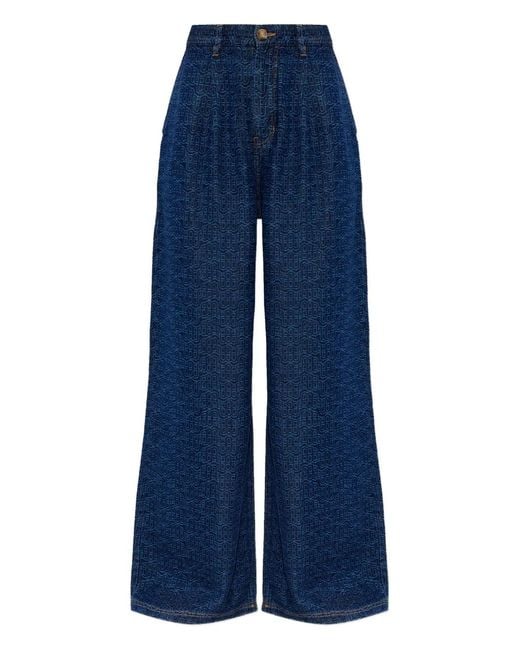 Munthe Blue Ronan Patterned Trousers