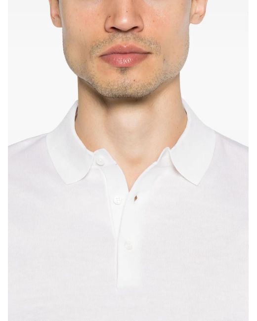 メンズ Kangra ファインニット ポロシャツ White