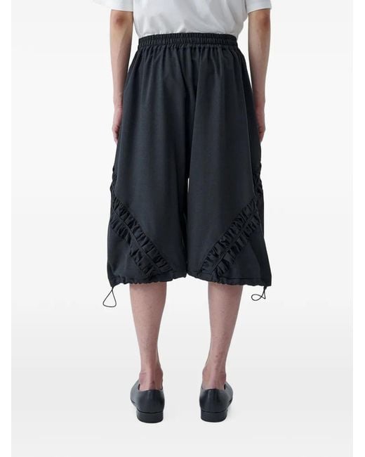 SAGE NATION Black Fossil Ruched-Panel Shorts