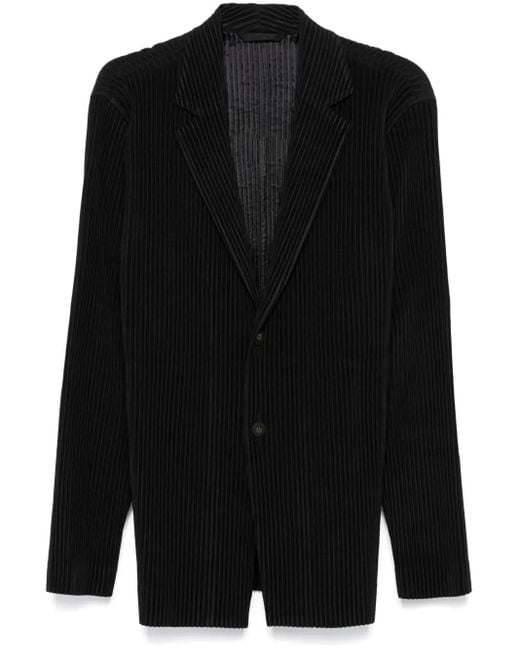 Homme Plissé Issey Miyake Black Plissé Blazer for men