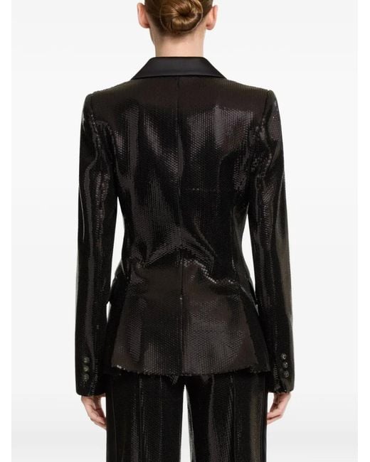 Elie Saab Black Sequin-Embellishment Blazer