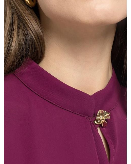 Nissa Purple Blouse À Design Drapé