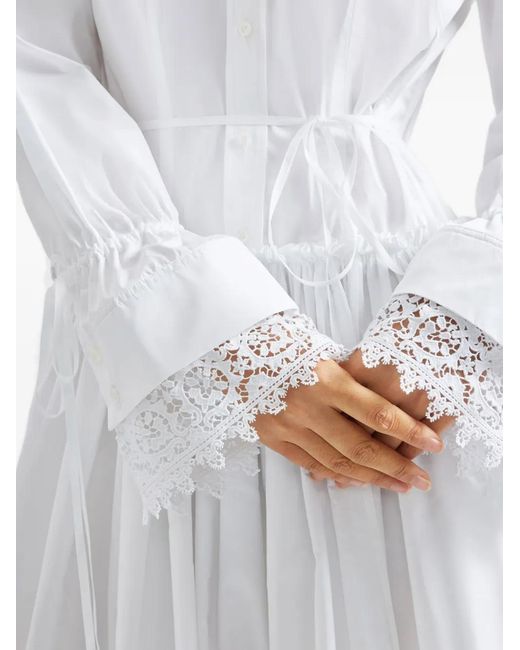 Erdem White Cotton Midi Dress