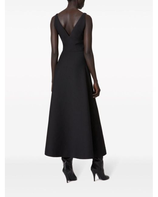 Vestido midi Crepe Couture Valentino Garavani de color Black