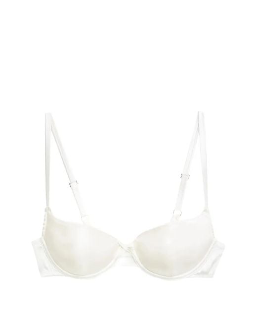 Fleur du Mal White Balconette-Style Molded Bra