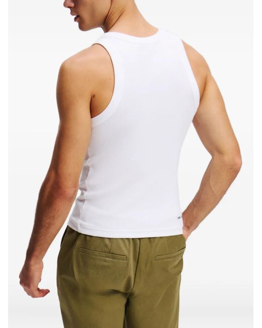 Karl Lagerfeld White Logo-Print Tank Top for men