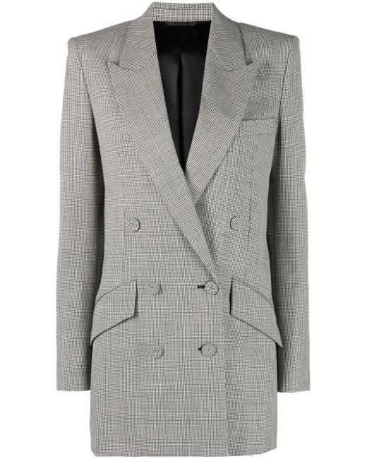 Givenchy Gray Dogtooth-Pattern Wool Blazer