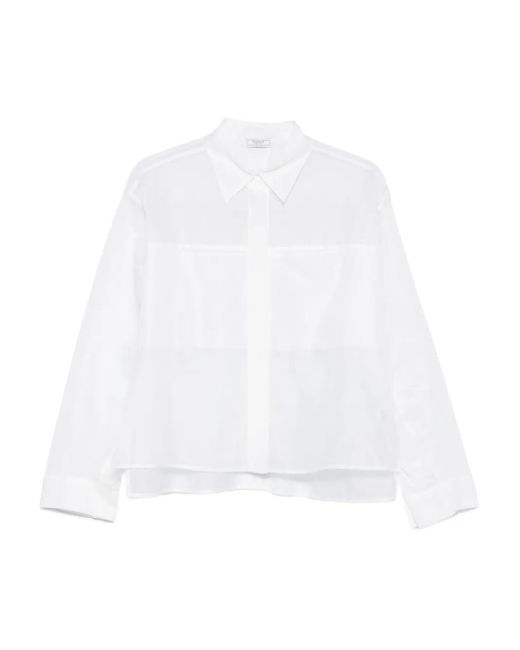 Peserico White Layered Cotton Shirt