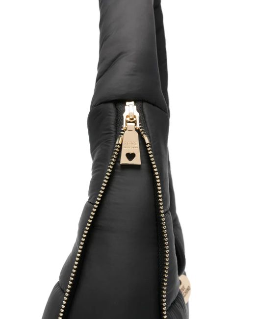 Love Moschino Black Heart-Plaque Quilted Tote Bag