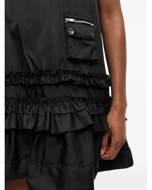 Ganni Black Nylon Mini Dress