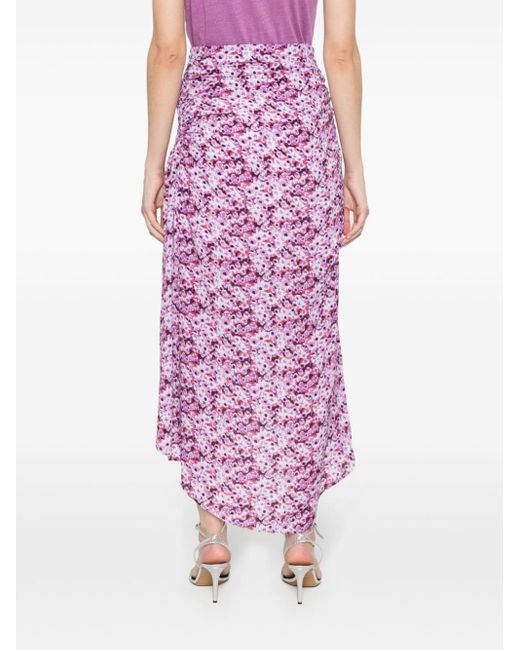 IRO Purple Noseti Graphic-print Midi Skirt