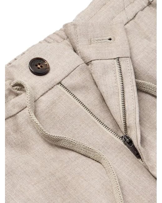 Slowear Natural Pleated Drawstring-Waist Trousers for men