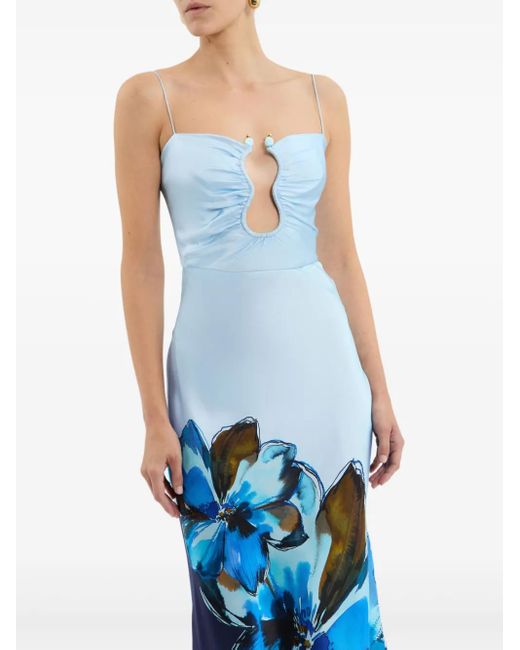 Rebecca Vallance Blue Cyran Midikleid