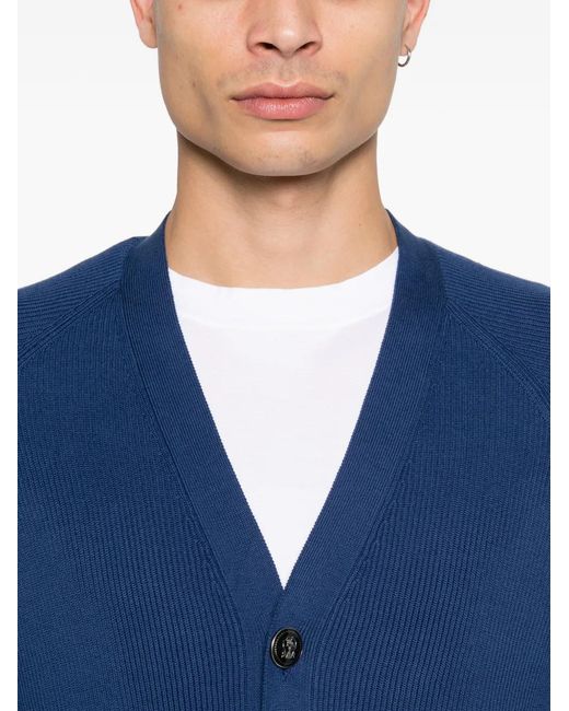 Jersey Con Botones Y Cuello En V Brunello Cucinelli de hombre de color Blue