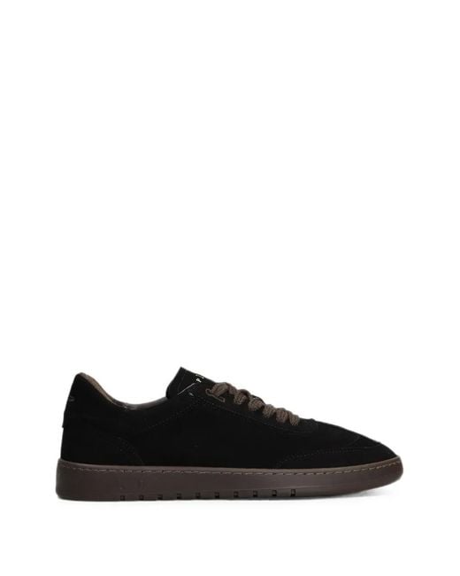 PIUMESTUDIO Black Low-Top Suede Sneakers for men