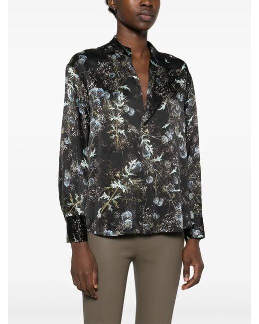 Vince Black Thistle Silk Blouse