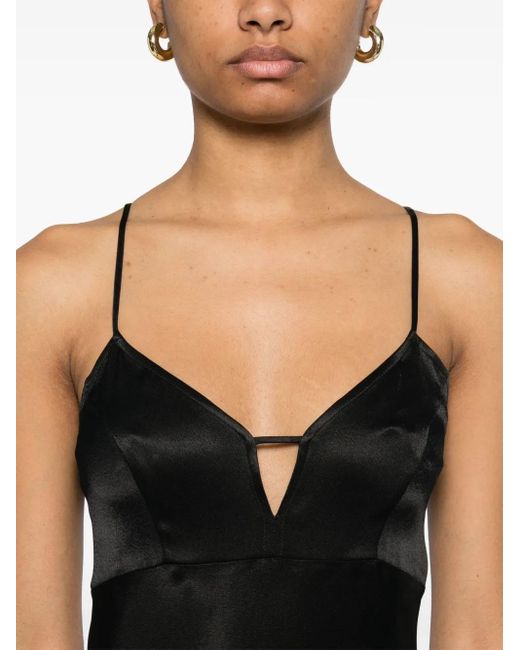 Twinset Black Satin Maxi Dress