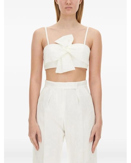 Top Corto Con Lazo Max Mara de color White