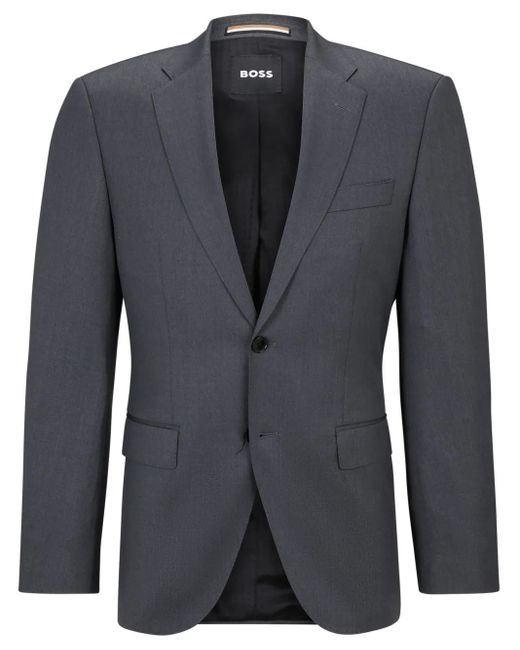 Boss Blue Single-Breasted Fitted Blazer for men