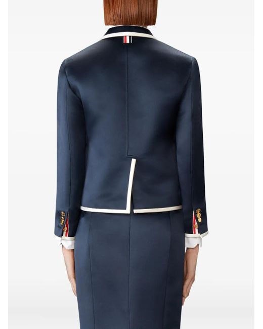 Thom Browne Blue Duchess Satin Blazer
