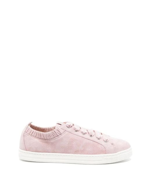 Agl Attilio Giusti Leombruni Pink Suzie Ruffled-Collar Sneakers