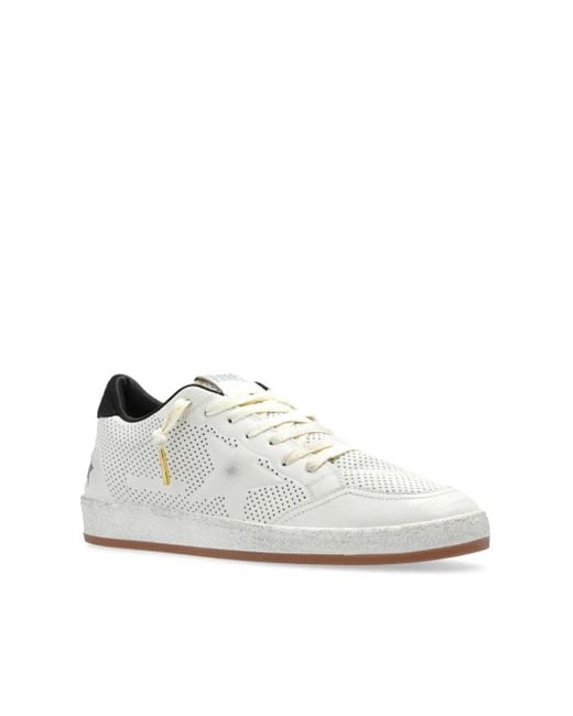 Golden Goose Deluxe Brand White Low-Top Sneakers With Distressed Leather Finish for men