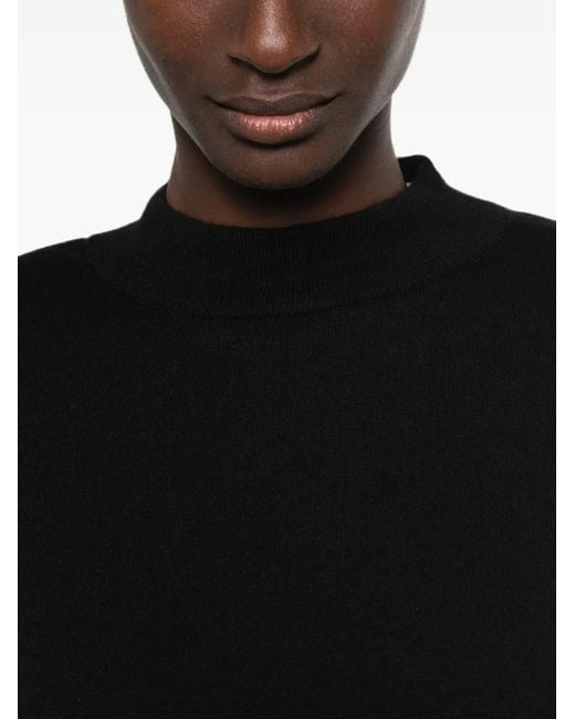Frankie Shop Black Rue High-Neck Padded-Shoulder Sweater