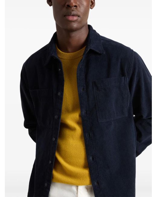 Woolrich Blue Corduroy Shirt for men