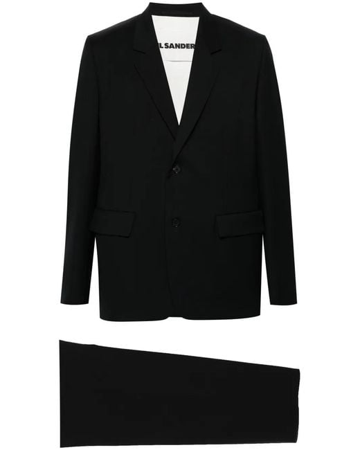 Jil Sander Black Wool Single-Breasted Suit for men